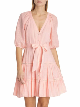 Veronica Beard - Dewey Tiered Cotton Button-up Tie Waist Dress