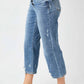 Judy Blue - High Waist Destroy Button Fly Wide Leg Crop Jeans