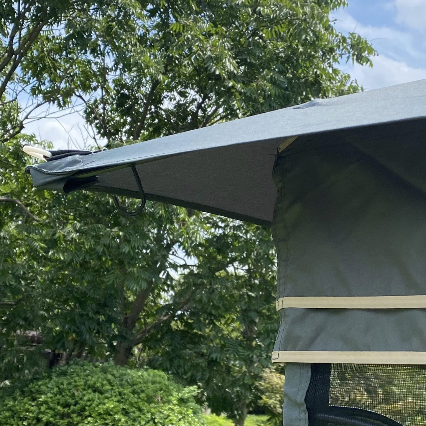 13 x 10 Ft Patio Gazebo Tent with Ventilated Double Roof and Mosquito Net