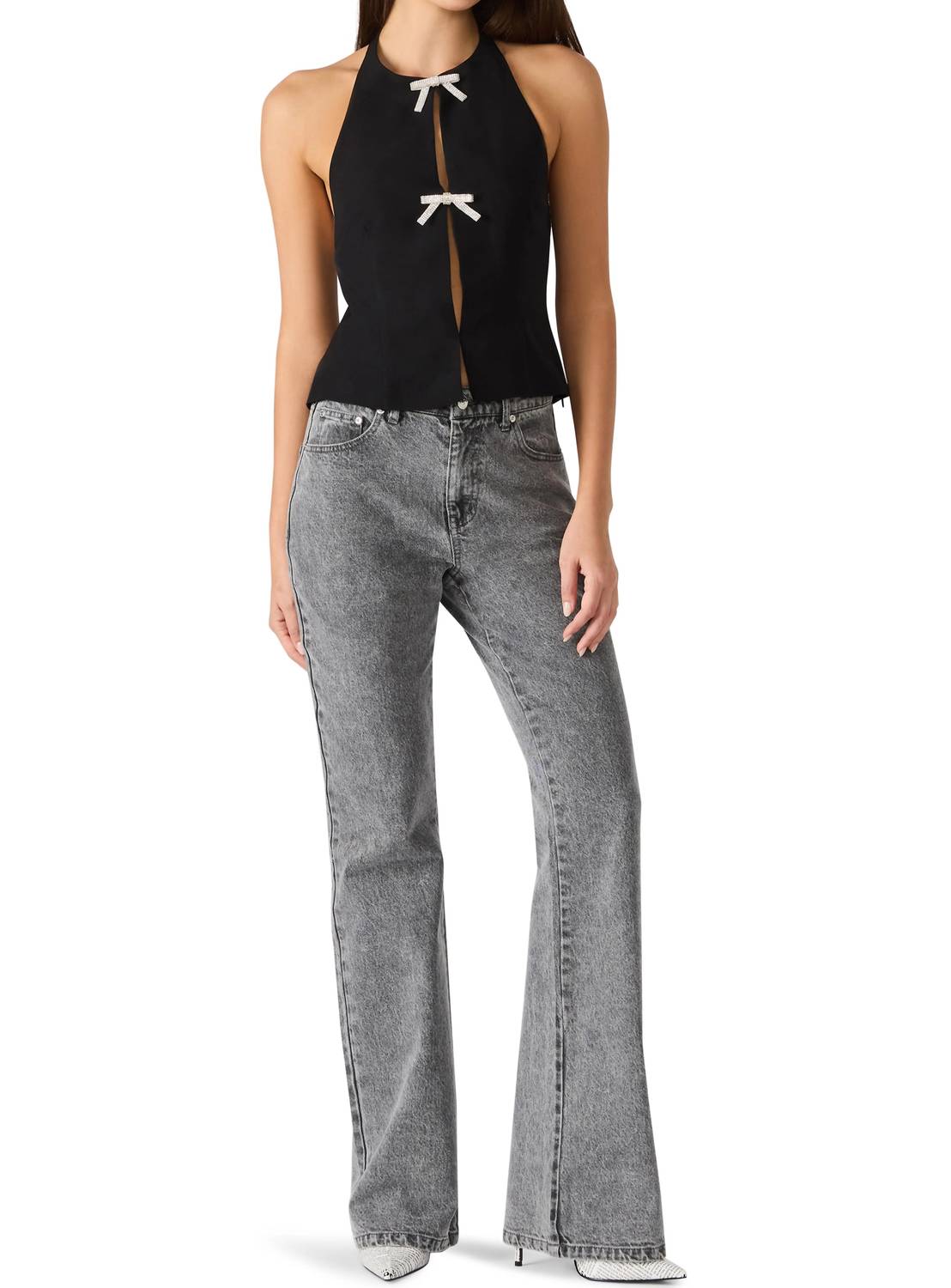 Steve Madden - Juvia Crystal Bow Halter Top