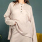 Bucketlist - Solid Blushed Knit Oversize Henley Top