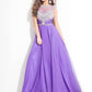 Rachel Allan - Beaded High Mesh Neckline Chiffon Gown