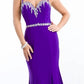 Rachel Allan - Embellished Jersey Gown With Fringe Detail