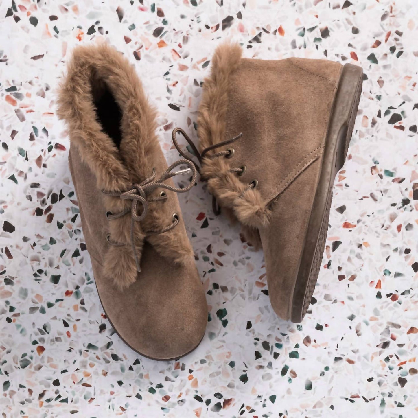 Elephantito - Kid's Teddy Bootie With Laces Suede