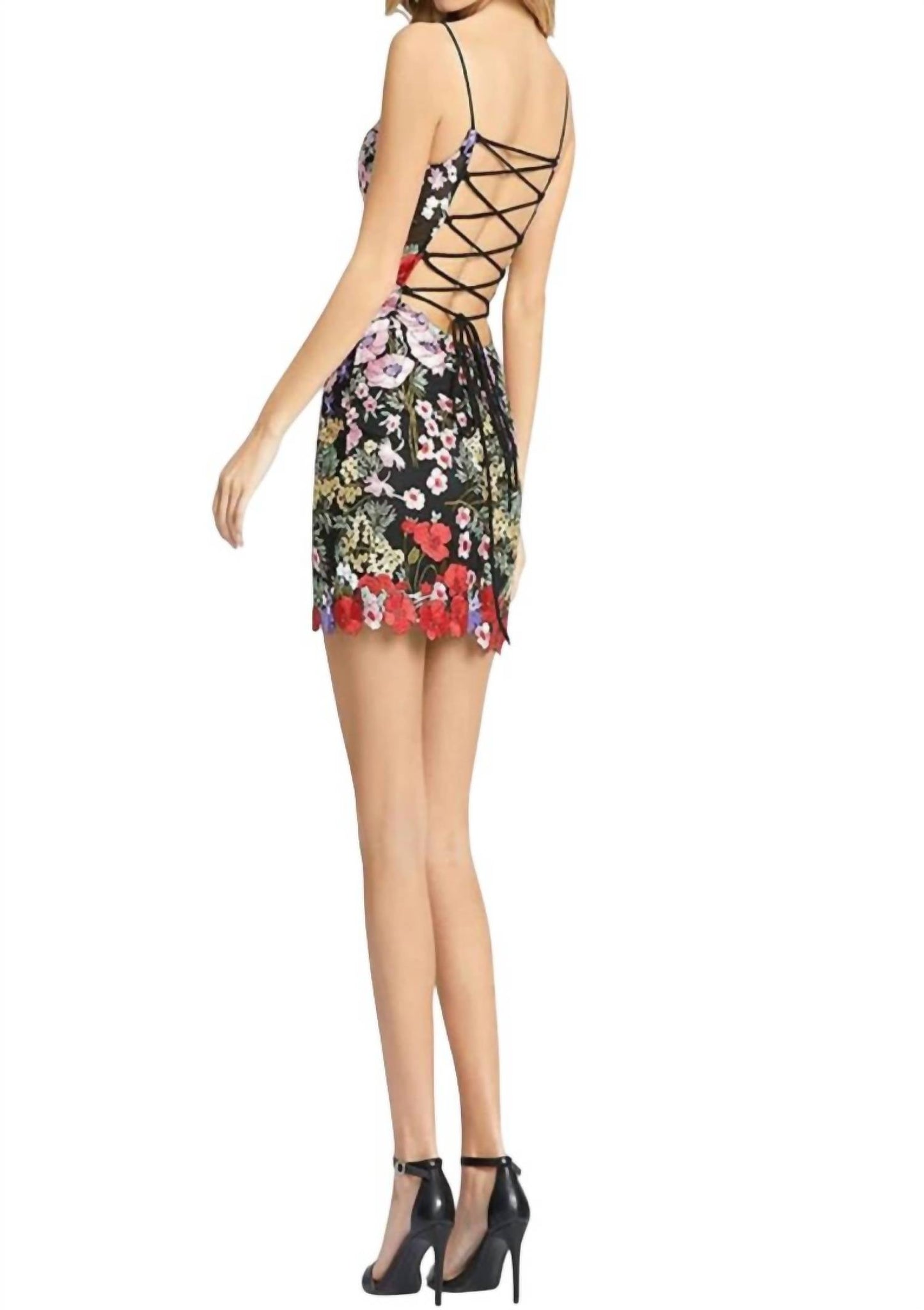 Mac Duggal - Floral Embroidered Mini Dress