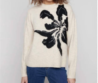 Charlie B - Floral Jacquard Crew Neck Sweater