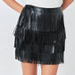 Endless Rose - Faux Leather Fringe Mini Skirt