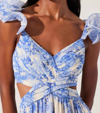 Astr - Vestido longo com fenda alta Fritillaria