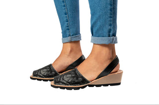 Numa By Spanians - Sandálias de cunha de tecido femininas estreitas