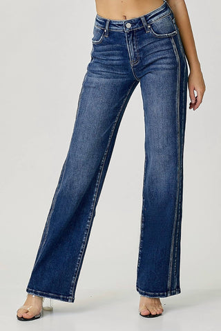 Risen - Calça Jeans Reta Cintura Média