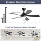 Ceiling Fan with DC Motor and Integrated Light