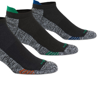 Pacote com 3 meias invisíveis Burlington Active Tab masculinas, cinza, tamanho 10-13