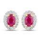 1.94 Carat Genuine Johnson Ruby and White Topaz .925 Sterling Silver Jewelry Set