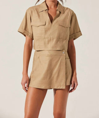 Astr - Top Deborah Linen Blend Safari