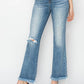 Risen - High Rise Crop Bootcut Fray Jeans