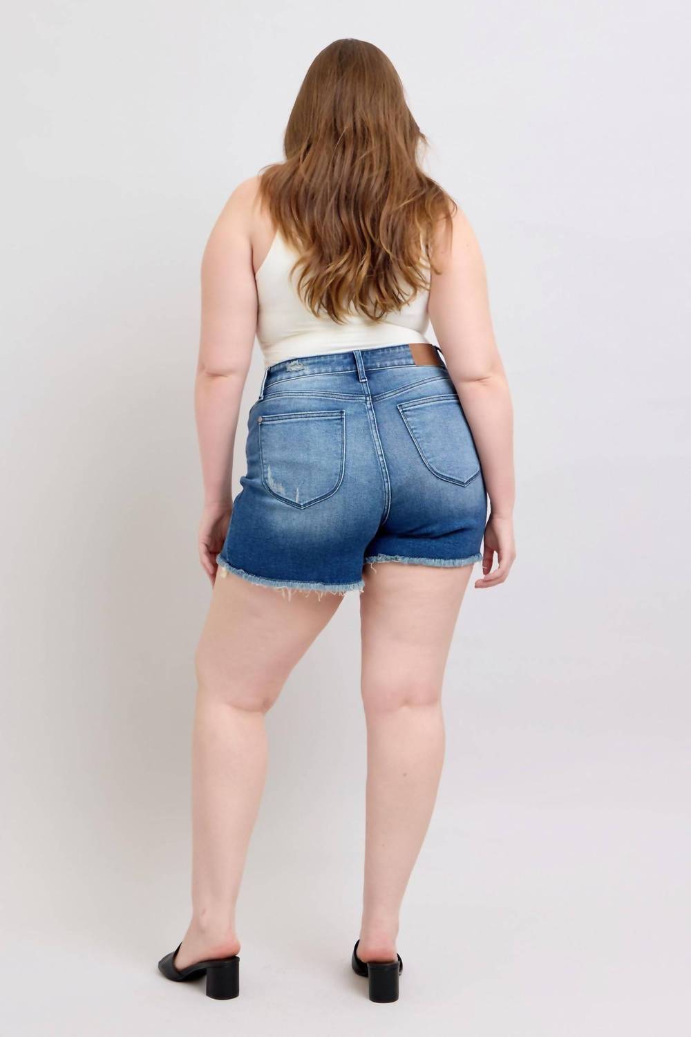 Judy Blue - High Waist V Front W/ Shield Pockets Denim Short