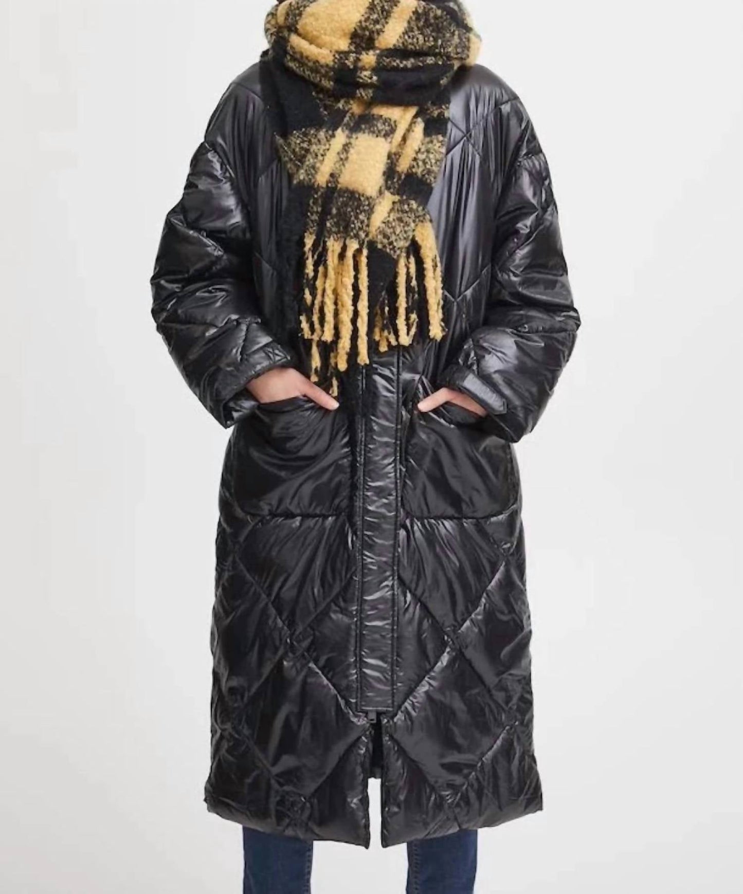Ichi - WOMEN'S PLAID FRINGE SCARF