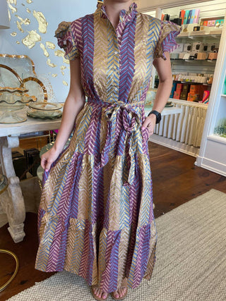 Oliphant - Ruffle Collar Button Maxi Dress