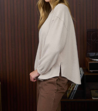 Blu Pepper - Women's Fuzzy Knit Long Sleeve Top