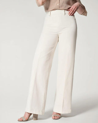 Spanx - Calça jeans larga com costura frontal