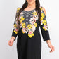 Vestido tubinho Bursting Bloom da coleção JM para mulheres, preto, tamanho pequeno