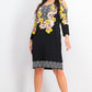 Vestido tubinho Bursting Bloom da coleção JM para mulheres, preto, tamanho pequeno