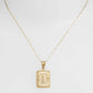 Bracha - Women's Initial Card Necklace - I