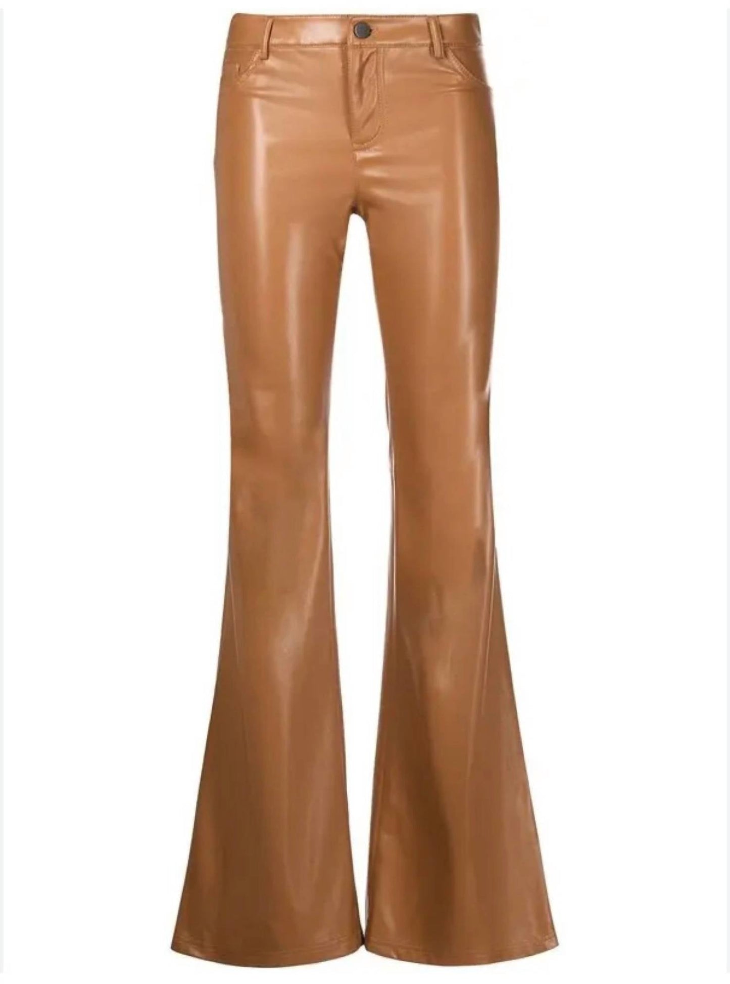 Alice + Olivia - Marshall Vegan Leather Crop Bell Pant