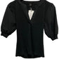 Bobi - Women's Henley Puff Sleeve Top