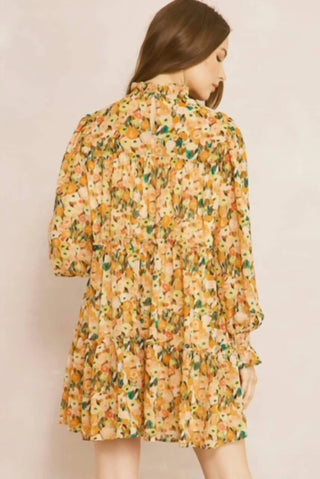 Entro - Floral Print Smocked Dress