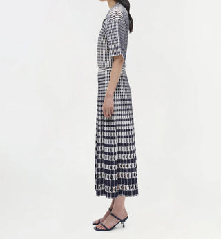 Simkhai - Adley Gingham Knit Cropped Polo