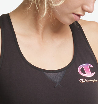 Champion Women's Medium Impact Scoop Neck Racerback Sports Bra Black Size Large