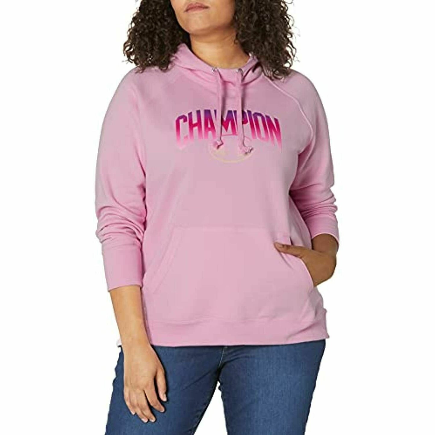 Moletom com capuz Champion Powerblend Graphic Feminino Roxo Tamanho 2X