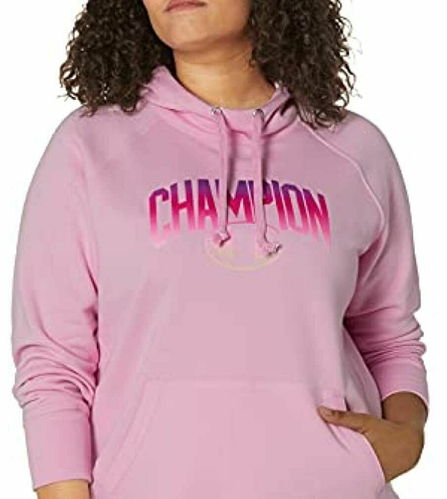 Moletom com capuz Champion Powerblend Graphic Feminino Roxo Tamanho 2X