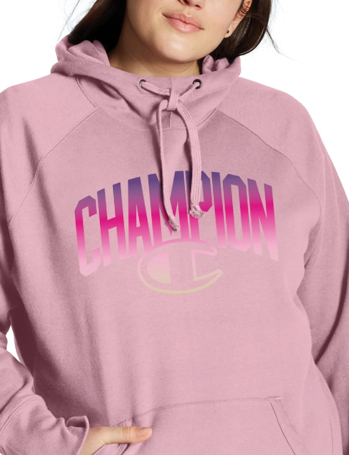 Moletom com capuz Champion Powerblend Graphic Feminino Roxo Tamanho 3X
