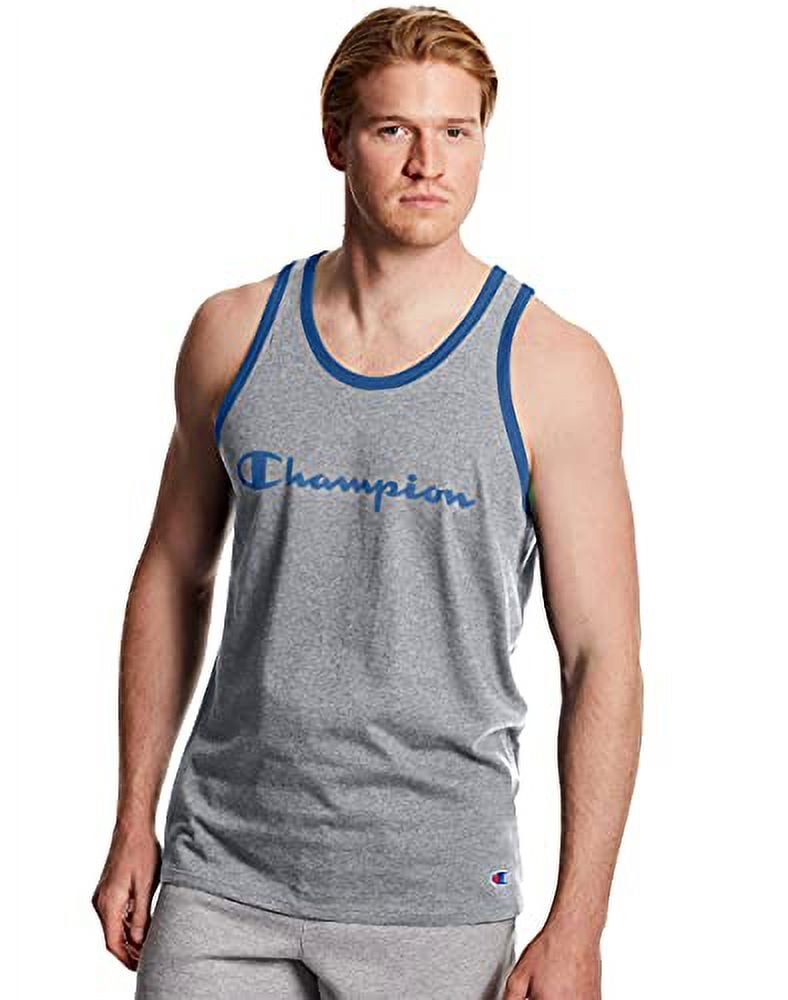 Camiseta regata Champion Graphic Ringer masculina cinza tamanho grande