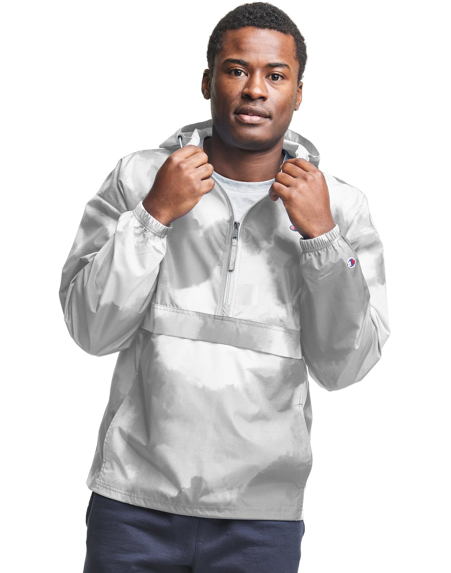 Jaqueta Masculina Champion Dobrável Estampada Total Branca Tamanho Grande