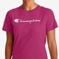 Camiseta Champion Classic Logo Feminina Rosa Tamanho P