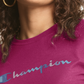 Camiseta Champion Classic Logo Feminina Rosa Tamanho P