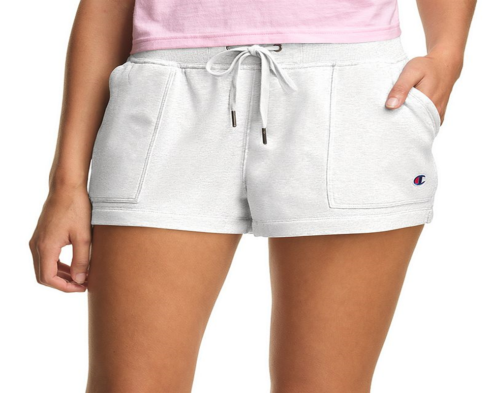 Shorts Champion Campus French Terry Feminino Branco Tamanho X-G