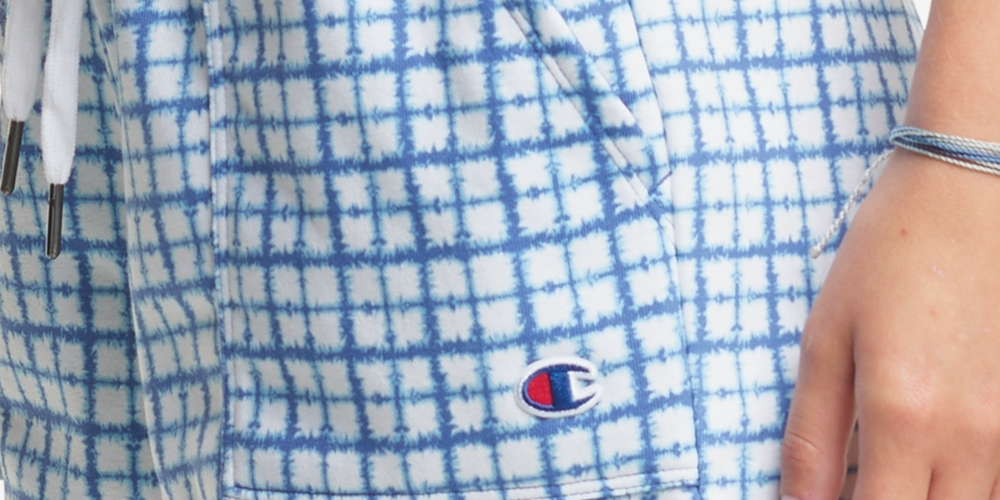 Shorts Champion Campus Estampado Feminino Azul Tamanho Grande