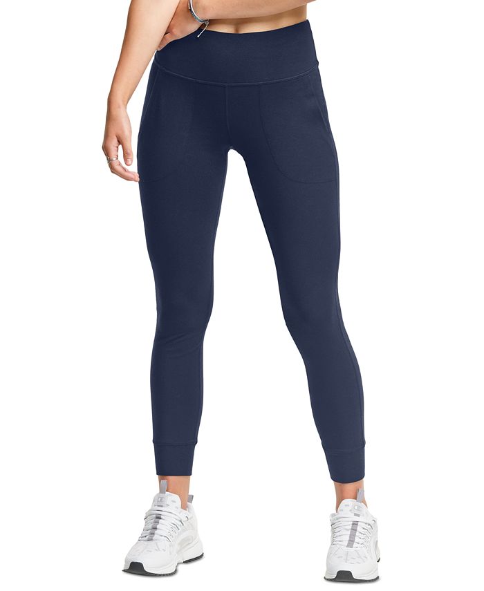 Calça legging feminina Champion Authentic Jogger, comprimento total, preta, tamanho X-S
