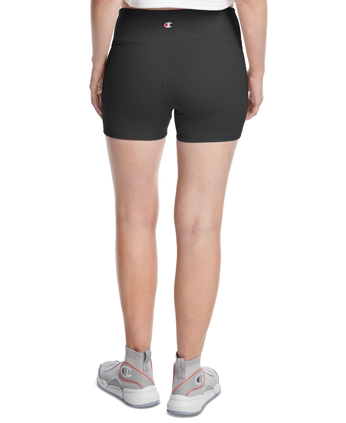 Shorts esportivos curtos Champion feminino, preto, tamanho X-S