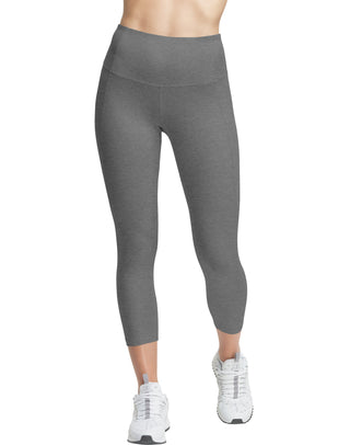 Leggings curtas Champion Double Dry femininas, cinza, tamanho extragrande