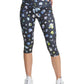 Leggings curtas estampadas Champion para mulheres, pretas, tamanho médio