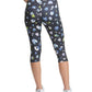 Leggings curtas estampadas Champion para mulheres, pretas, tamanho médio