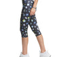 Leggings curtas estampadas Champion para mulheres, pretas, tamanho médio