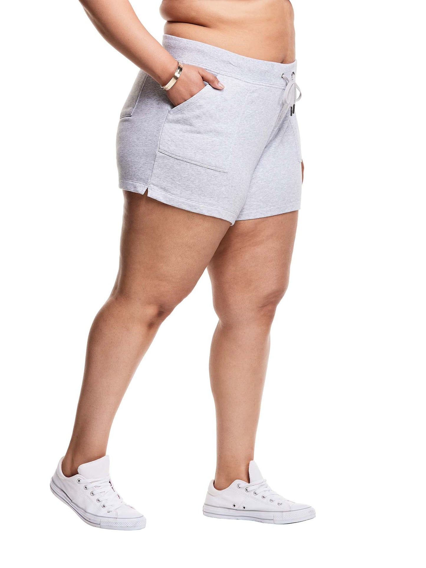 Shorts Champion Plus Campus Solid Feminino Cinza Tamanho 3X