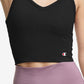 Camiseta regata fitness cropped feminina Champion, preta, tamanho pequeno
