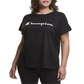 Camiseta feminina clássica Champion com logotipo preto, tamanho 3X